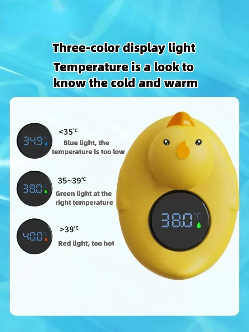 Little Yellow Duck Thermometer Baby Bathtub Shower Water Thermometer Baby Safe Temperature Sensor Floating Waterproof Baby