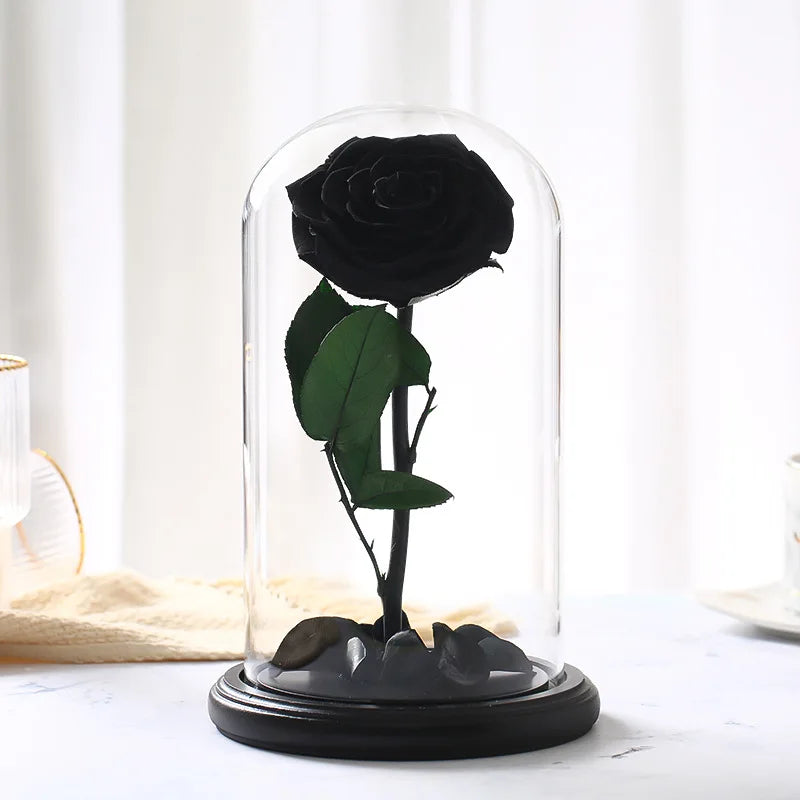 Eternal Rose in Glass Big Red Rose Preserved Fresh Rose in Glass Valentine'S Day Gift Romantic Rose Glass Immortal Rose