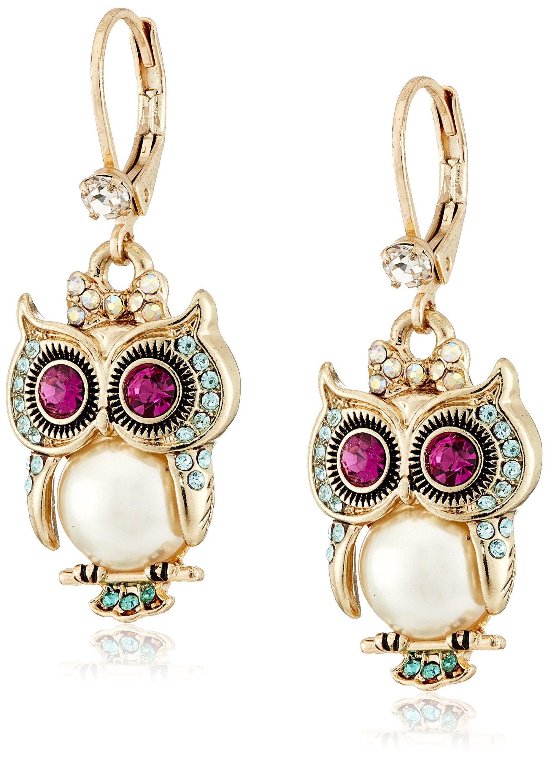 Pearl Critters Owl Drop Earrings One Size for Women