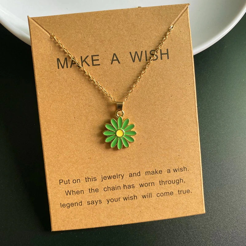 Small Pendant Sunflower Necklace for Girl Korean Fashion Women Choker Necklace Sunnmer Neck Jewlery Wholesale Dropshipping